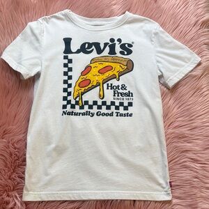 Levi's White Pizza Graphic Kids T-Shirt